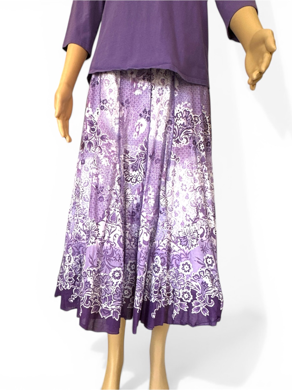 Coldwater Creek Purple Floral Midi Skirt - Women's